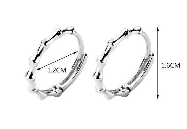 Ohrringe Creolen Bambus aus 925 Sterling Silber