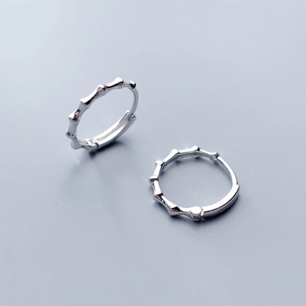 Ohrringe Creolen Bambus aus 925 Sterling Silber