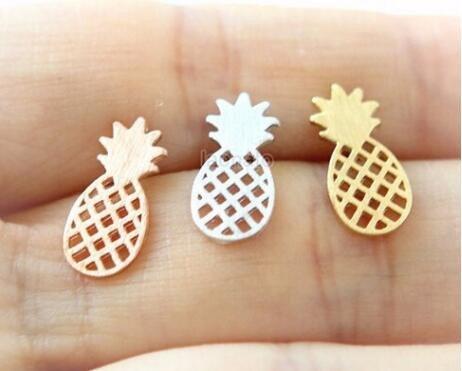 Ananas Ohrstecker rose vegoldet