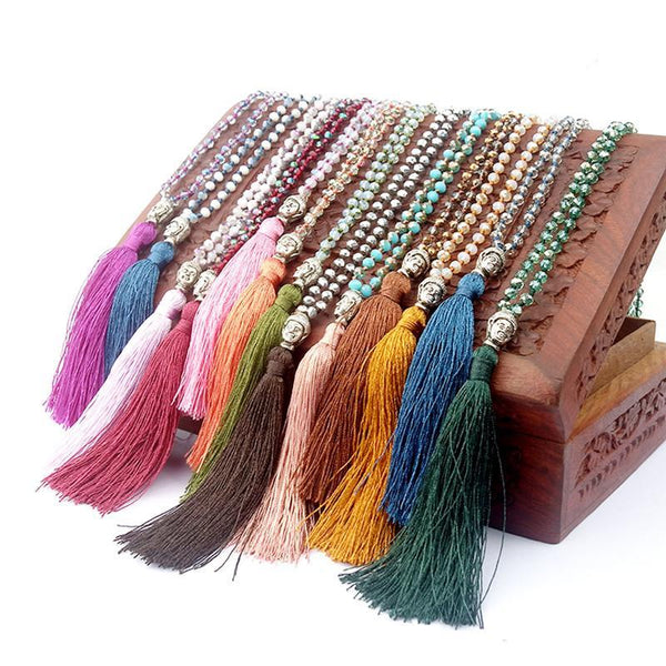 Handmade Halskette Ibiza Quaste Buddha Anhänger