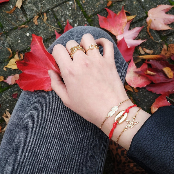 Feder Armband mit 18k vergoldet