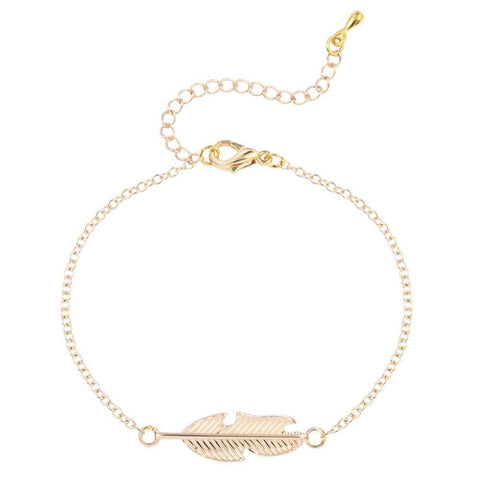 Feder Armband mit 18k vergoldet