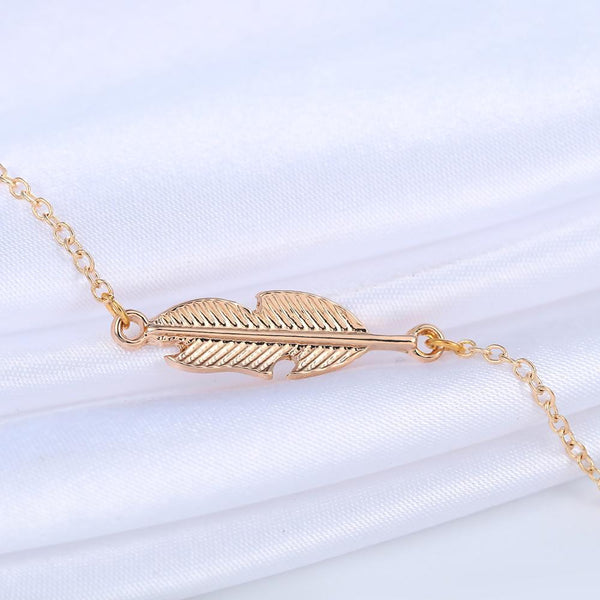 Feder Armband mit 18k vergoldet