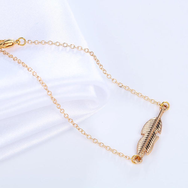 Feder Armband mit 18k vergoldet