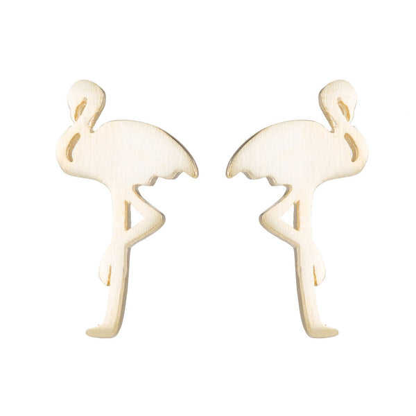 Flamingo Ohrringe - minimalistisch 18k vergoldet