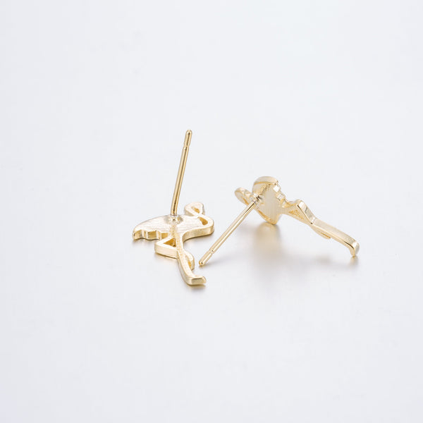 Flamingo Ohrringe - minimalistisch 18k vergoldet