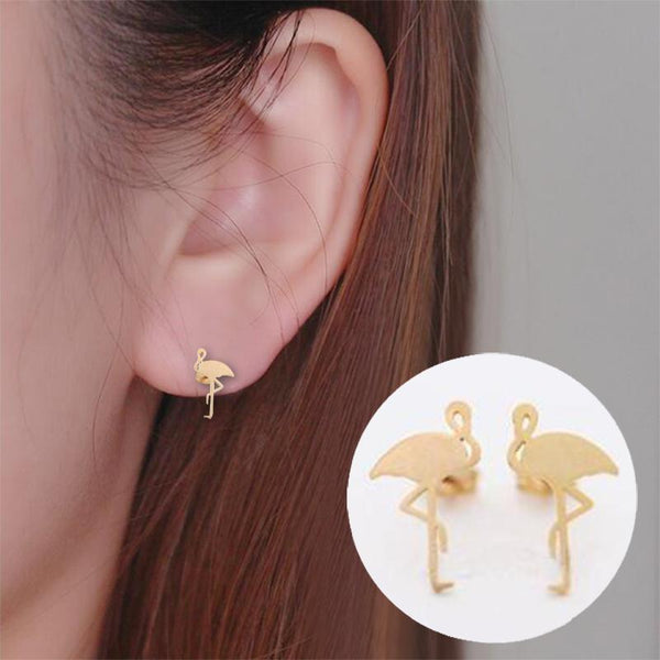 Flamingo Ohrringe - minimalistisch 18k vergoldet
