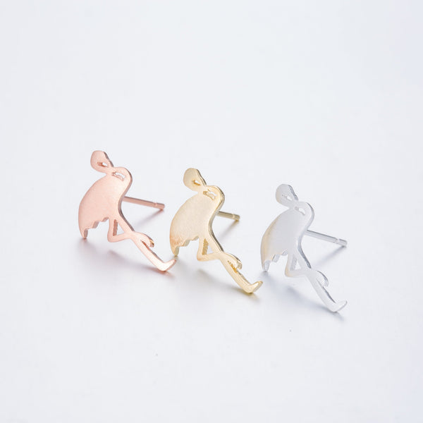 Flamingo Ohrringe - minimalistisch 18k vergoldet
