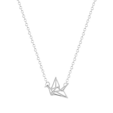 Halskette Origami Kranich 925 versilbert
