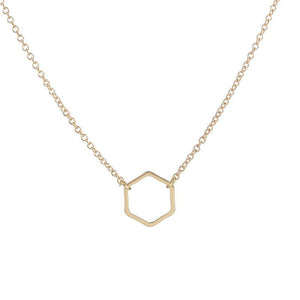 Halskette Sechseck Hexagon 18k vergoldet