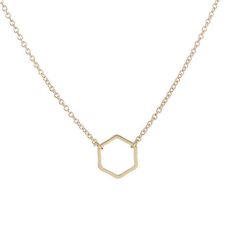 Halskette Sechseck Hexagon 18k vergoldet