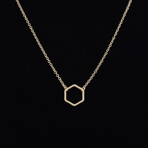 Halskette Sechseck Hexagon 18k vergoldet