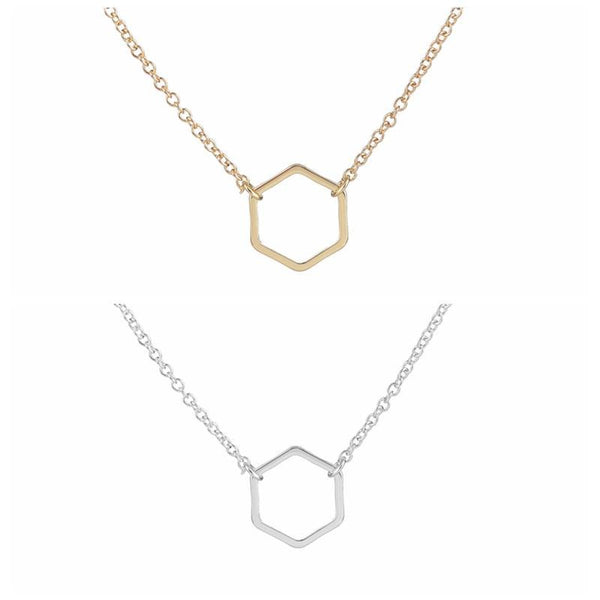 Halskette Sechseck Hexagon 18k vergoldet