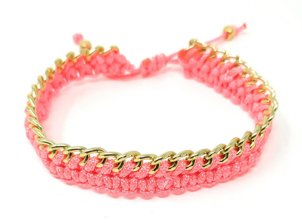 Handmade Freundschaftsarmband Boho Bali Pink