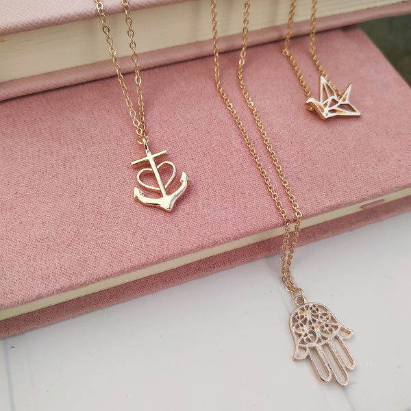 SoulSisters All Products Herz Kreuz und Anker-Motiv Halskette vergoldet