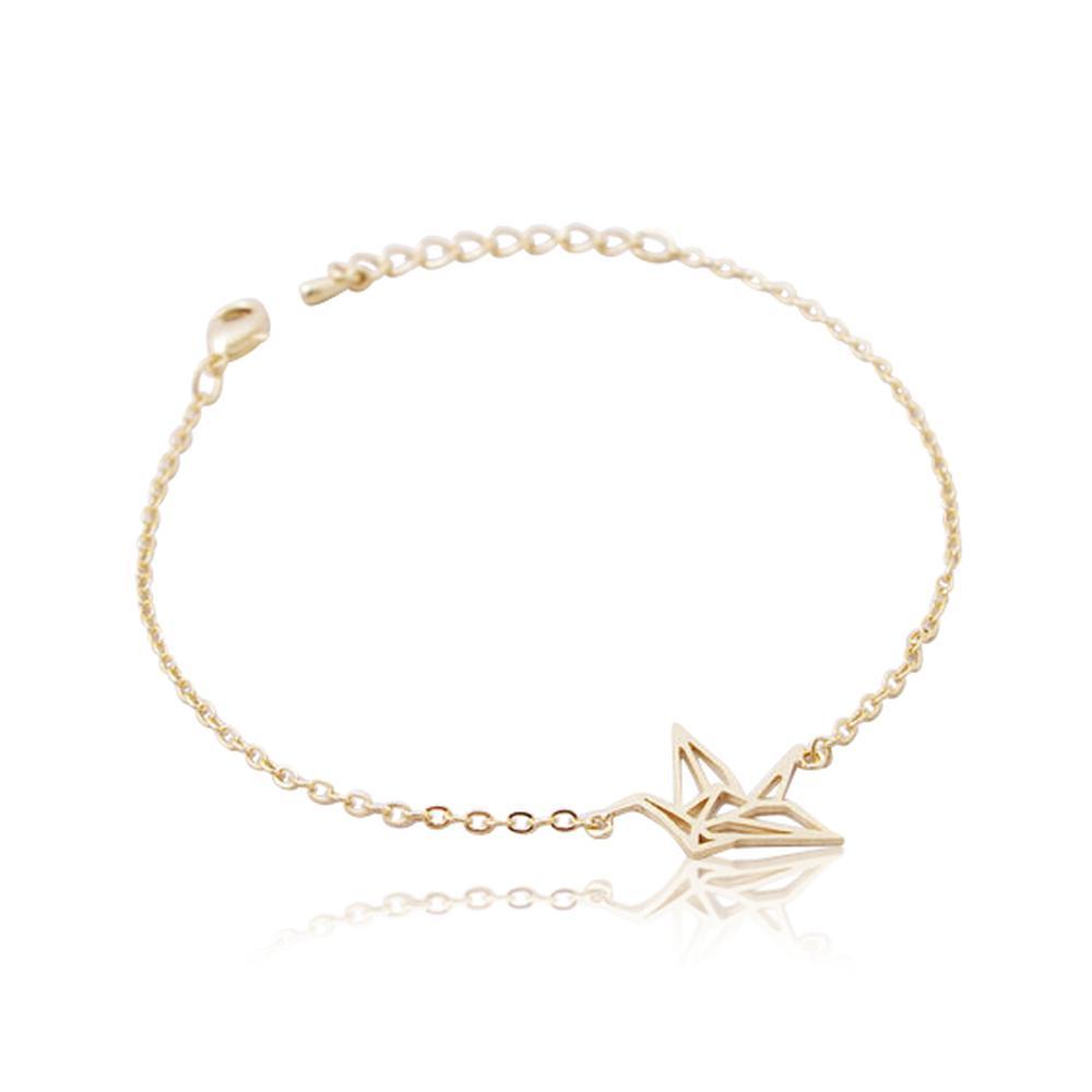 Kranich Armband vergoldet