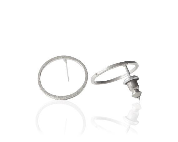 Kreis Geo Ohrstecker versilbert