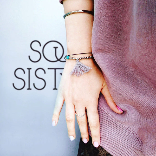 Leder Armband mit Quaste