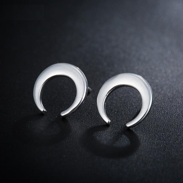 Minimalist Halbmond Ohrringe versilbert