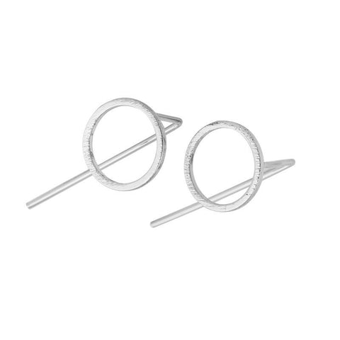 Minimalist Kreis Ohrringe versilbert