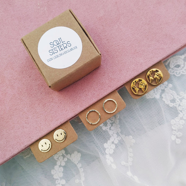 SoulSisters All Products Ohrstecker Kreis Geo 18k vergoldet