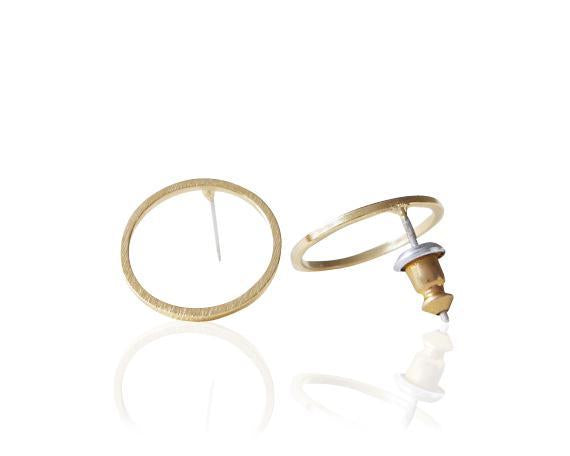 Ohrstecker Kreis Geo 18k vergoldet