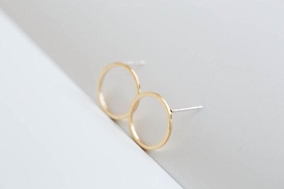 Ohrstecker Kreis Geo 18k vergoldet