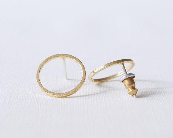 Ohrstecker Kreis Geo 18k vergoldet