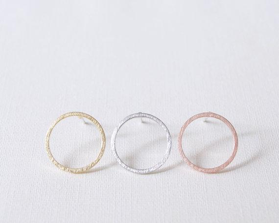 Ohrstecker Kreis Geo 18k vergoldet