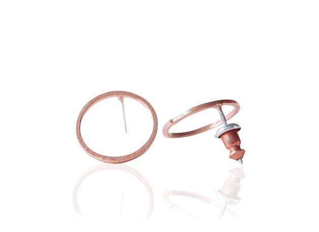Ohrstecker Kreis Geo rose vergoldet