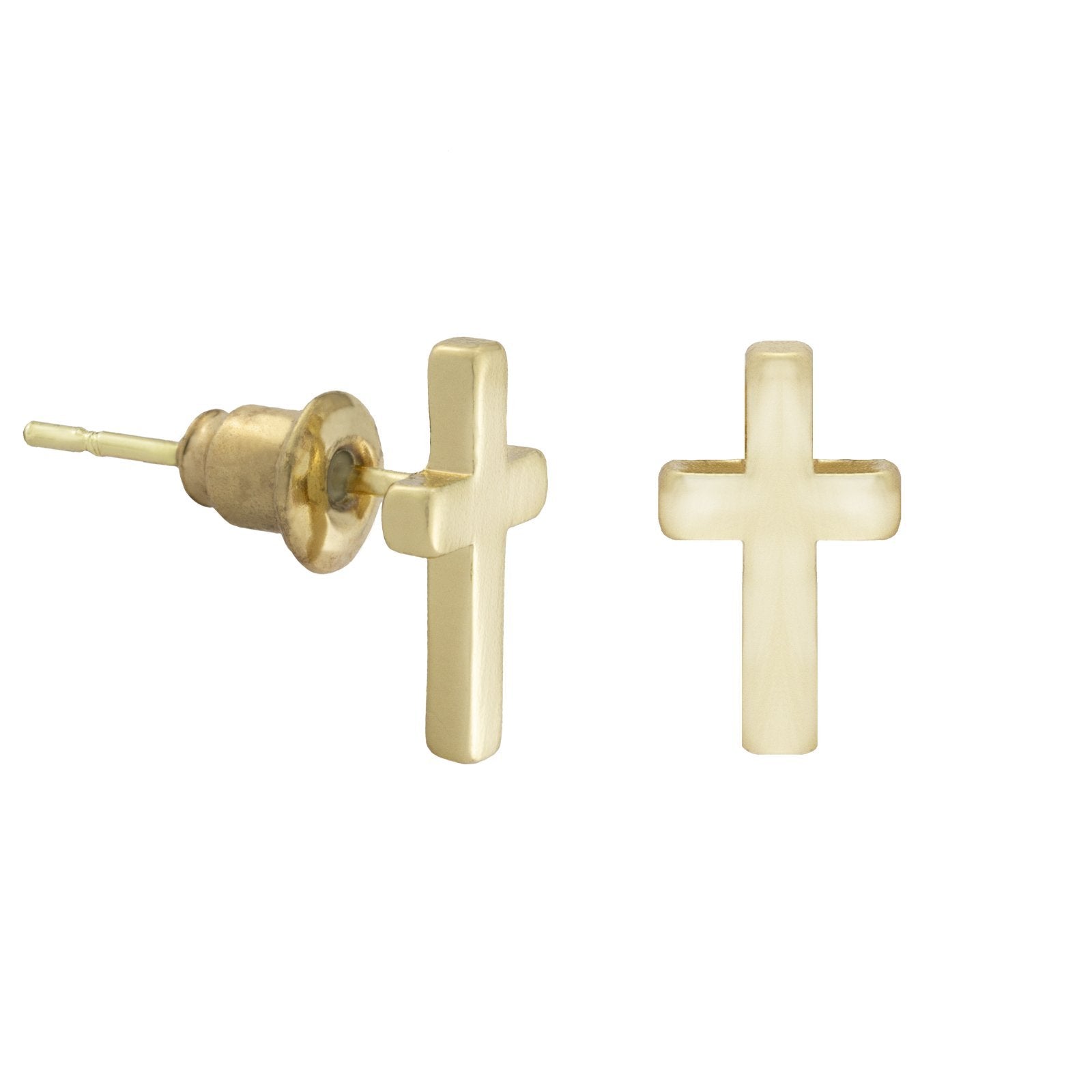 Ohrstecker Kreuz 18k vergoldet