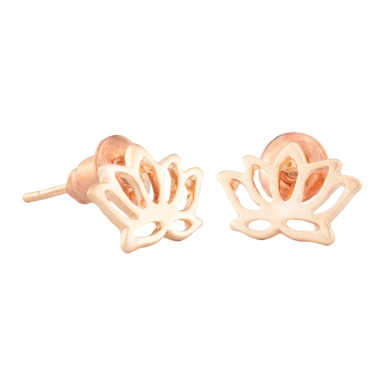 Ohrstecker Lotus Blume rose vergoldet