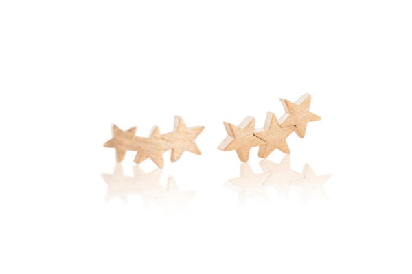 Ohrstecker Sterne 18k rose vergoldet