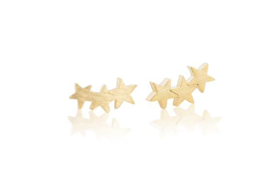 Ohrstecker Sterne 18k vergoldet
