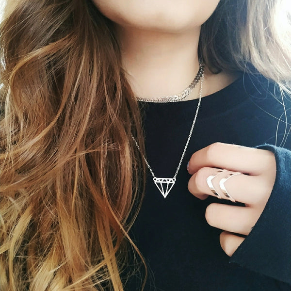 SoulSisters Halskette Diamant 925 versilbert