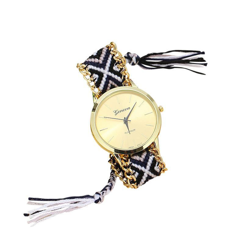 SoulSisters Handmade Armbanduhr Boho Schwarz-Weiß