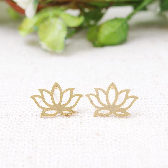 SoulSisters Ohrstecker Lotus Blume 18k vergoldet