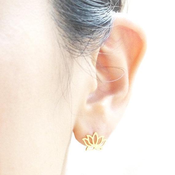 SoulSisters Ohrstecker Lotus Blume 18k vergoldet