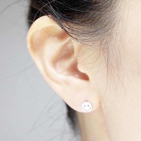 SoulSisters Ohrstecker Smiley 925er versilbert