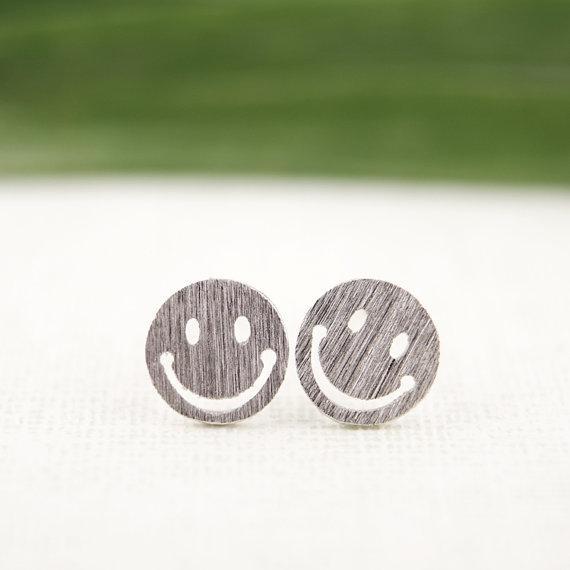 SoulSisters Ohrstecker Smiley 925er versilbert