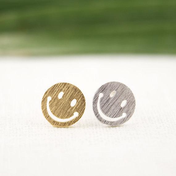 SoulSisters Ohrstecker Smiley 925er versilbert