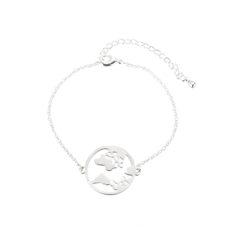 Weltkugel Armband versilbert