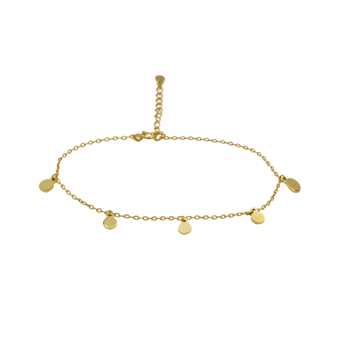 SoulSisters Armband Armband mit Plättchen Anhänger Boho 925 Sterling Silber vergoldet, verstellbar