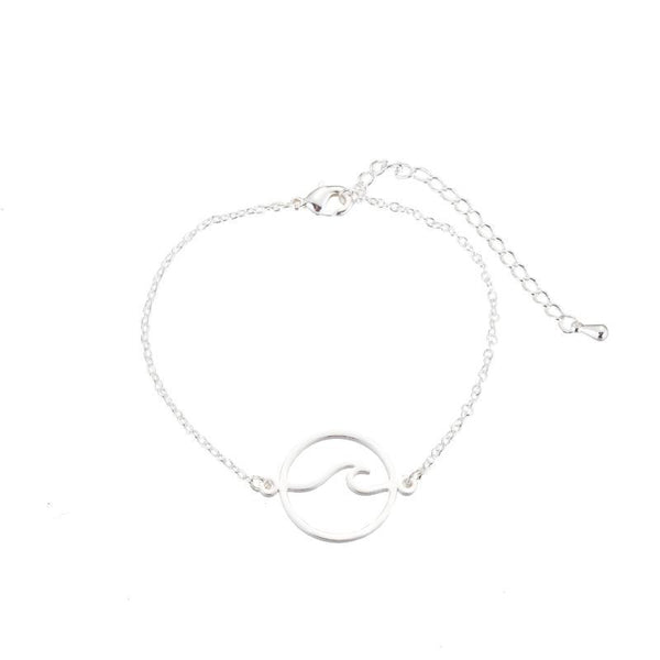 Armband Wanderlust mit Welle Cut-Out aus Edelstahl in Silber