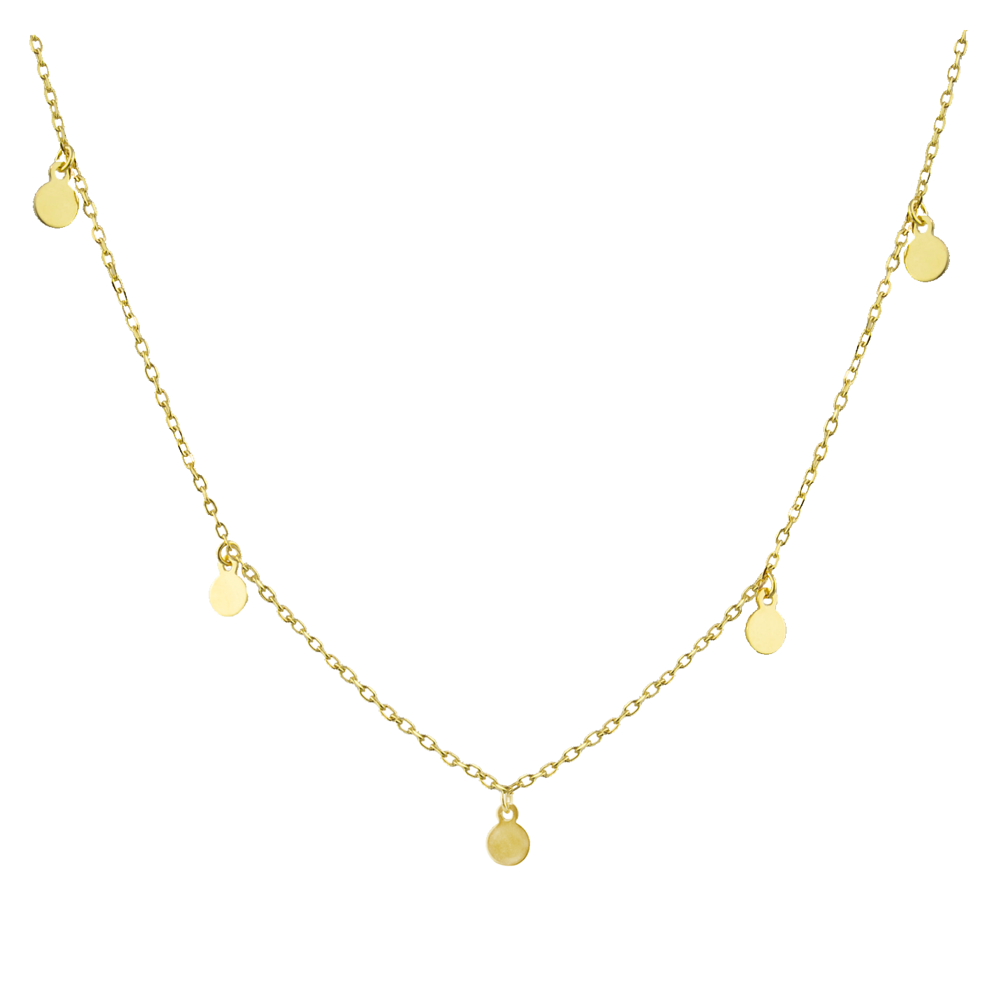 Halskette Choker mit Plättchen aus 925 Sterling Silber vergoldet