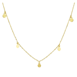 Halskette Choker mit Plättchen aus 925 Sterling Silber vergoldet