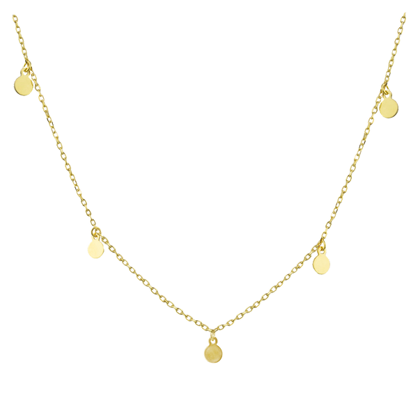 Halskette Choker mit Plättchen aus 925 Sterling Silber vergoldet