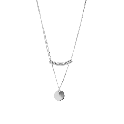 SoulSisters Halskette Halskette Layer mit Anhänger Plättchen & Balken in 925 Sterling Silber