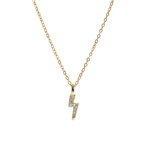 SoulSisters Halskette Halskette mit Anhänger Blitz aus 925 Sterling Silber vergoldet Zirkonia