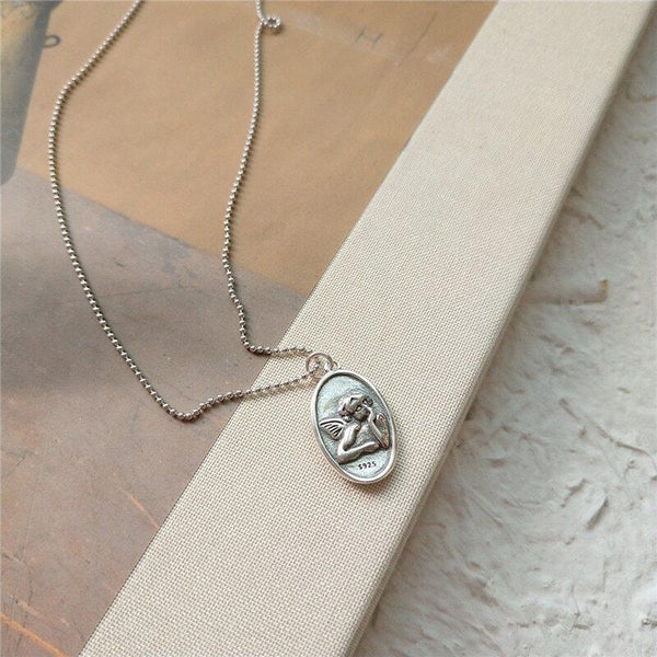 SoulSisters Halskette Halskette mit Anhänger Engel aus 925 Sterling Silber, größenverstellbar